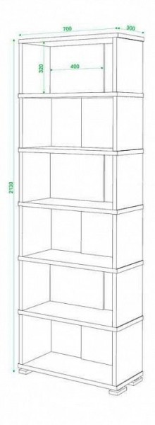 Стеллаж книжный Домино нельсон СБ-10_6 в Озерске - ozersk.mebel24.online | фото 2