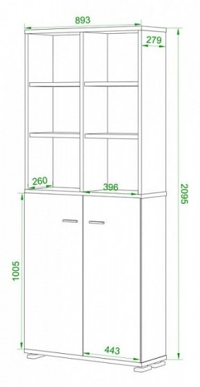 Стеллаж комбинированный Домино Лайт ПУ-30-4 в Озерске - ozersk.mebel24.online | фото 2