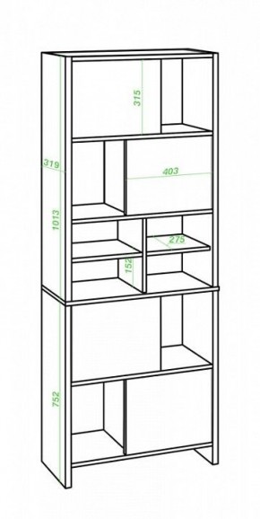 Стеллаж комбинированный Домино Lite СТЛ-ЗВХ в Озерске - ozersk.mebel24.online | фото 2