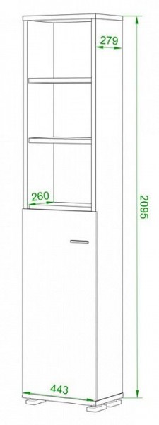 Стеллаж комбинированный Домино нельсон ПУ-20-2 в Озерске - ozersk.mebel24.online | фото 2