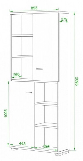 Стеллаж комбинированный Домино ПУ-30-2 в Озерске - ozersk.mebel24.online | фото 2