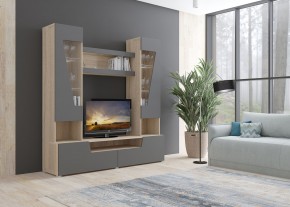 Стенка АНТАЛИЯ 2 (Сонома/Графит софт) в Озерске - ozersk.mebel24.online | фото 3