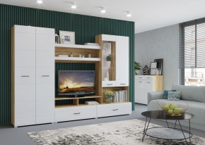 Стенка НЕНСИ 1 (Крафт золотой/Белый глянец) в Озерске - ozersk.mebel24.online | фото 3