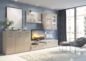 Стенка НЕНСИ 3 (Ясень Шимо светлый/Капучино глянец) в Озерске - ozersk.mebel24.online | фото 2