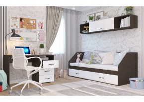 Стол 1200/3 ящика НЕНСИ (Венге/Белый глянец) в Озерске - ozersk.mebel24.online | фото 2