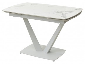 Стол ALATRI 120 GLOSS STATUARIO WHITE SOLID CERAMIC / WHITE, ®DISAUR в Озерске - ozersk.mebel24.online | фото 1