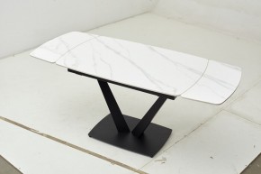 Стол ALATRI 120 MATT WHITE MARBLE SOLID CERAMIC / BLACK, ®DISAUR в Озерске - ozersk.mebel24.online | фото 1