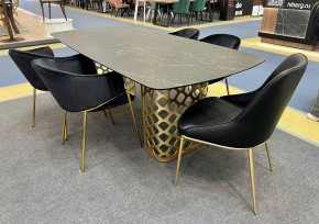 Стол CHIAVARI 220 KL-116 Черный мрамор матовый, итальянская керамика / бронзовый, ®DISAUR в Озерске - ozersk.mebel24.online | фото 2