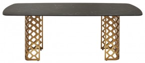 Стол CHIAVARI 220 KL-116 Черный мрамор матовый, итальянская керамика / бронзовый, ®DISAUR в Озерске - ozersk.mebel24.online | фото 8