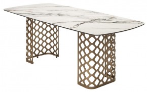 Стол CHIAVARI 220 KL-188 Контрастный мрамор матовый, итальянская керамика / Шампань, ®DISAUR в Озерске - ozersk.mebel24.online | фото