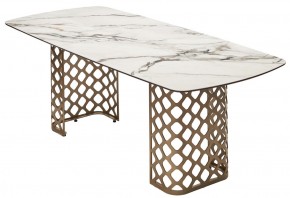 Стол CHIAVARI 220 KL-188 Контрастный мрамор матовый, итальянская керамика / Шампань, ®DISAUR в Озерске - ozersk.mebel24.online | фото 7