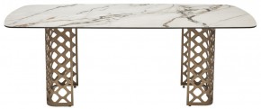 Стол CHIAVARI 220 KL-188 Контрастный мрамор матовый, итальянская керамика / Шампань, ®DISAUR в Озерске - ozersk.mebel24.online | фото 8