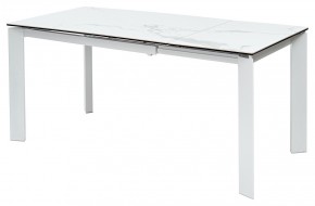 Стол CORNER 120 MATTE STATUARIO Белый мрамор матовый керамика, стекло/ белый каркас, ®DISAUR в Озерске - ozersk.mebel24.online | фото 1