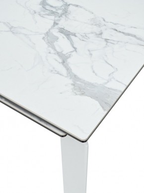 Стол CORNER 120 MATTE STATUARIO Белый мрамор матовый керамика, стекло/ белый каркас, ®DISAUR в Озерске - ozersk.mebel24.online | фото 6