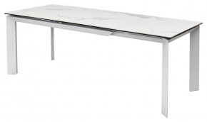 Стол CREMONA 140 HIGH GLOSS STATUARIO Белый мрамор глянцевый, керамика/ белый каркас, ®DISAUR в Озерске - ozersk.mebel24.online | фото 4
