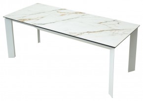 Стол CREMONA 180 KL-188 Контрастный мрамор матовый, итальянская керамика/ белый каркас, ®DISAUR в Озерске - ozersk.mebel24.online | фото 9