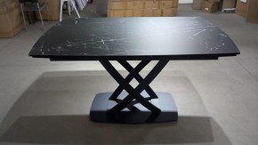 Стол FOGGIA 140 KL-116 Черный мрамор матовый, итальянская керамика/ черный каркас, ®DISAUR в Озерске - ozersk.mebel24.online | фото 2