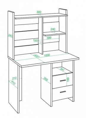 Стол компьютерный Домино Лайт СКЛ-Прям100+НКЛ-100 в Озерске - ozersk.mebel24.online | фото 3