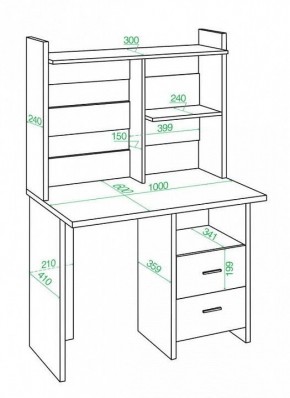 Стол компьютерный Домино Лайт СКЛ-Прям100+НКЛ-100 в Озерске - ozersk.mebel24.online | фото 2