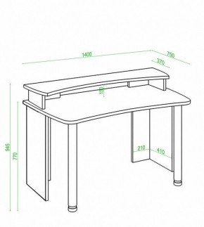 Стол компьютерный Домино Лайт СКЛ-Софт140+НКИЛ140 в Озерске - ozersk.mebel24.online | фото 3