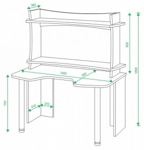 Стол компьютерный Домино lite СКЛ-Игр140 в Озерске - ozersk.mebel24.online | фото 2