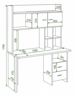 Стол компьютерный Домино Lite СКЛ-Прям130+НКЛХ-130 В в Озерске - ozersk.mebel24.online | фото 2