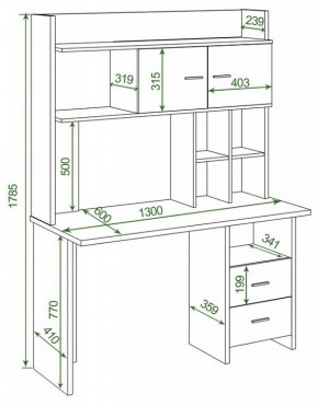 Стол компьютерный Домино Lite СКЛ-Прям130Р+НКЛХ-130 в Озерске - ozersk.mebel24.online | фото 2