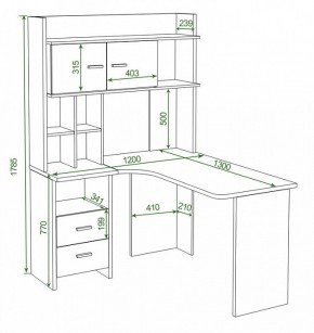 Стол компьютерный Домино Lite СКЛ-Угл130+НКЛХ-120 в Озерске - ozersk.mebel24.online | фото 2