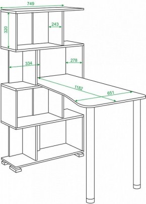 Стол компьютерный Домино нельсон СЛ-5-4СТ-2+БД+БЯ в Озерске - ozersk.mebel24.online | фото 2