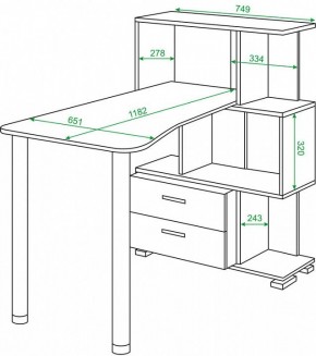 Стол компьютерный Домино СЛ-5-3СТ-2+БЯ в Озерске - ozersk.mebel24.online | фото 2