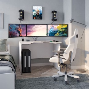 Стол компьютерный ВАРДИГ K2 100x82, белый/серебристый в Озерске - ozersk.mebel24.online | фото 4