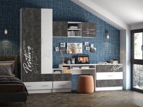 ВЕГА NEW Позитив Стол компьютерный (Бетон темный/белый) в Озерске - ozersk.mebel24.online | фото 2