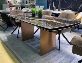 Стол ПУАНТО 200 TITANIUM LAWA NERO, керамика / МЕДЬ каркас М-City в Озерске - ozersk.mebel24.online | фото 2