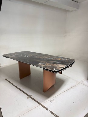 Стол ПУАНТО 200 TITANIUM LAWA NERO, керамика / МЕДЬ каркас М-City в Озерске - ozersk.mebel24.online | фото 4