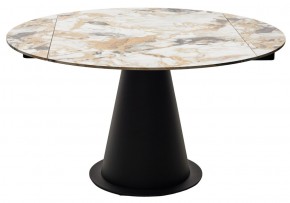 Стол TERAMO 135 GLOSS GRAND JADE SOLID CERAMIC, керамика, поворотн.механизм / Черный каркас, ®DISAUR в Озерске - ozersk.mebel24.online | фото