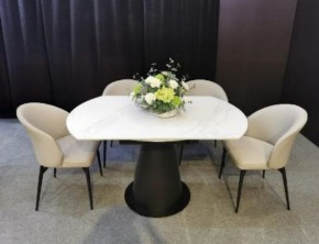 Стол TERAMO 135 GLOSS GRAND JADE SOLID CERAMIC, керамика, поворотн.механизм / Черный каркас, ®DISAUR в Озерске - ozersk.mebel24.online | фото 3