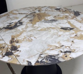 Стол TERAMO 135 GLOSS GRAND JADE SOLID CERAMIC, керамика, поворотн.механизм / Черный каркас, ®DISAUR в Озерске - ozersk.mebel24.online | фото 4