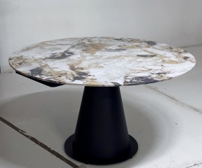 Стол TERAMO 135 GLOSS GRAND JADE SOLID CERAMIC, керамика, поворотн.механизм / Черный каркас, ®DISAUR в Озерске - ozersk.mebel24.online | фото 5