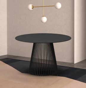 Стол TERNI 120 MATT BLACK MARBLE SOLID CERAMIC Черный мрамор матовый, керамика /Черн.каркас, ®DISAUR в Озерске - ozersk.mebel24.online | фото 2