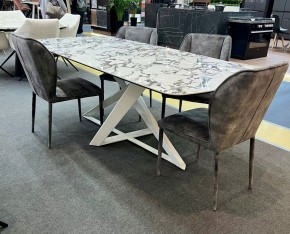 Стол VICENZA 220 BULGARI WHITE, керамика / белый, ®DISAUR в Озерске - ozersk.mebel24.online | фото 2