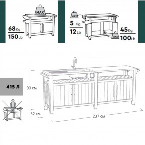 Столик для барбекю 415 Л (Unity Chef 415 L) графит в Озерске - ozersk.mebel24.online | фото 2