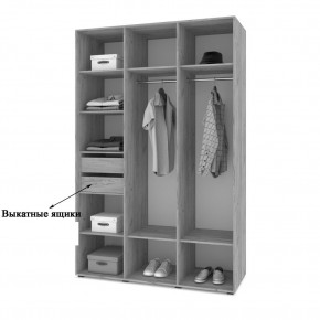 СТОУН С31 Шкаф 3-х створчатый с ящиками (анкор темный/анкор светлый) в Озерске - ozersk.mebel24.online | фото 4