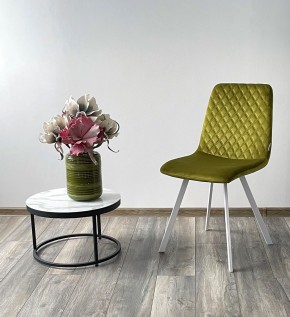 Стул DAIQUIRI BLUVEL-75 OLIVA / белый каркас, велюр М-City в Озерске - ozersk.mebel24.online | фото 3