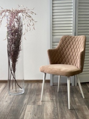 Стул HERMAN 360 град. БЕЖЕВЫЙ #5, велюр / белый каркас М-City в Озерске - ozersk.mebel24.online | фото 2