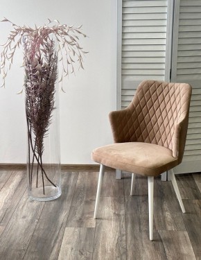 Стул HERMAN 360 град. БЕЖЕВЫЙ #5, велюр / белый каркас М-City в Озерске - ozersk.mebel24.online | фото 3