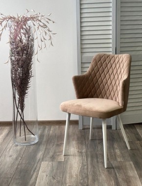 Стул HERMAN 360 град. БЕЖЕВЫЙ #5, велюр / белый каркас М-City в Озерске - ozersk.mebel24.online | фото 4