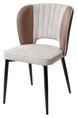 Стул HERMES WZ2042-02 светло-бежевый фактурный велюр/ HK017-31 серо-коричневый PU, М-City в Озерске - ozersk.mebel24.online | фото 1