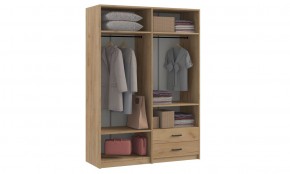 СВЕТЛАНА LOFT Шкаф 4 двери с зеркалом (дуб золотой) в Озерске - ozersk.mebel24.online | фото 3