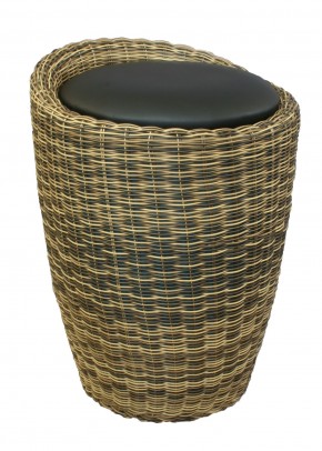 Табурет с местом для хранения LM-1100Rattan, чёрный в Озерске - ozersk.mebel24.online | фото