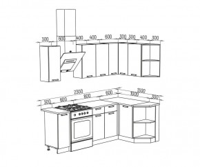 ТЕХНО Кухонный гарнитур угловой 1,7х1,3 м Компоновка №6 в Озерске - ozersk.mebel24.online | фото 8